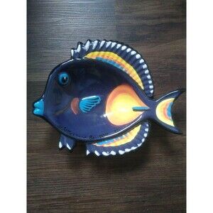 Ben Diller Retro Signed Achilles Tang Maui 2002 Ceramic Plate Y2K Art Nouveau